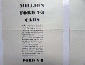 1935 Ford V8 A Million Ford V8 Cars Ad Proof Original