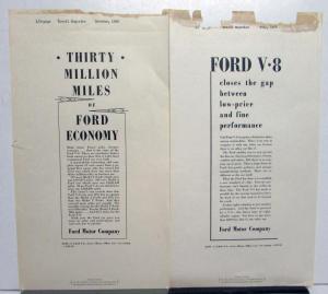 1935 Ford V8 Closes The Gap Between Low Price And Fine Performance Ad Proof Orig