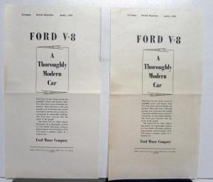 1935 Ford V8 A Thoroughly Modern Car Ad Proof Original