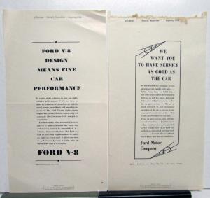 1935 Ford V8 We Want You To Have Service As Good As The Car Ad Proof Original