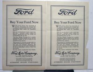 1924 Ford Touring Car Trucks Buy Your Ford Now Ad Proof Original England Edition