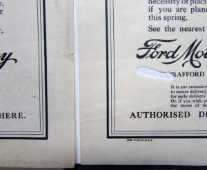 1924 Ford Touring Car Trucks Buy Your Ford Now Ad Proof Original England Edition