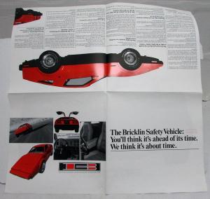 1974-75 Bricklin Safety Vehicle SV-1 Color Sales Brochure Large Poster Green Car