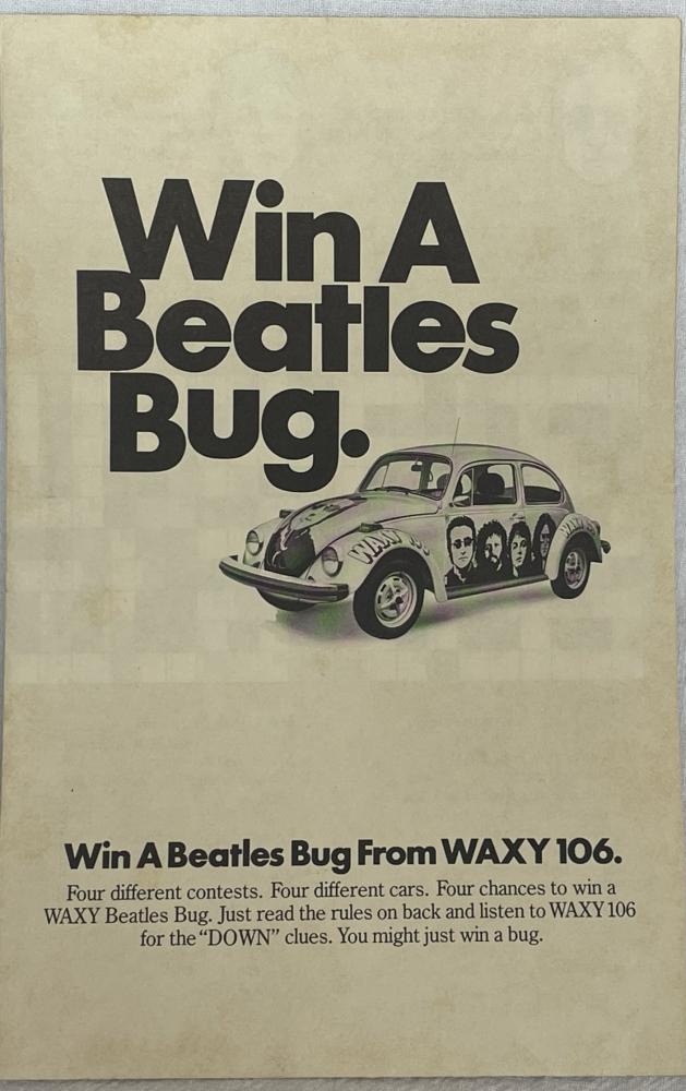 1977 Volkswagen VW Beetle Radio Station Contest Promo Folder - Win a Beatles Bug
