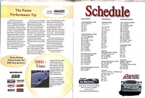 1999 Panoz Racing School Newsletter Promo Card and Business Card