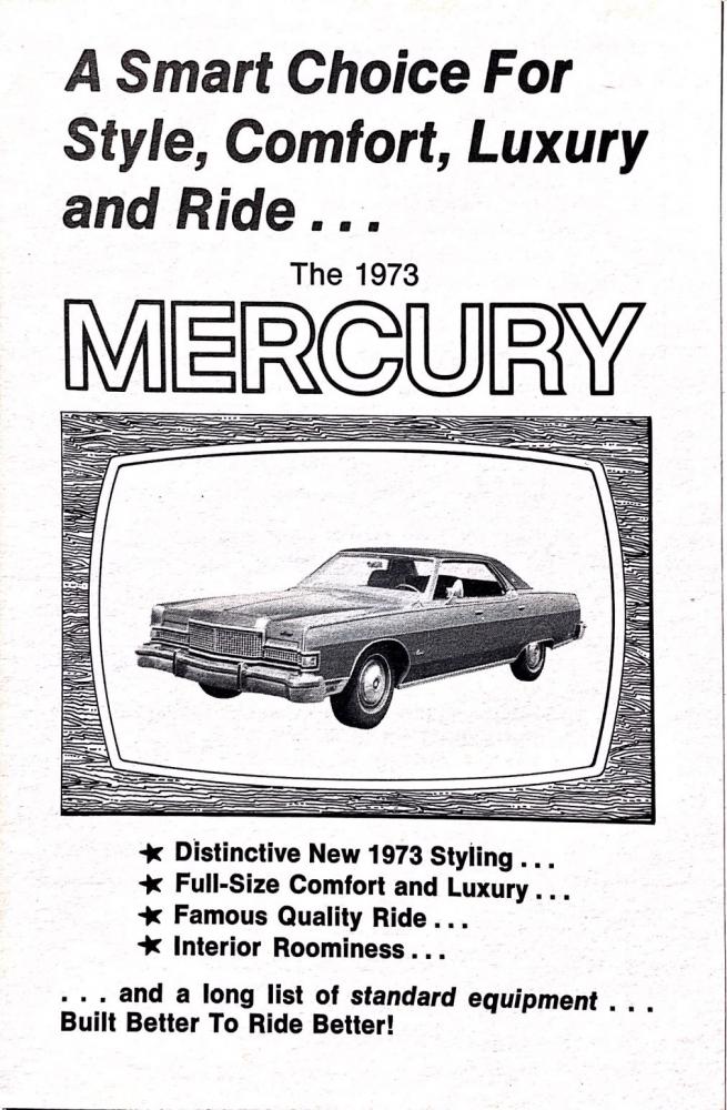 1973 Mercury Marquis Small Sales Folder