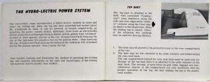 1962 General Motors GM Convertible Top Operation Care Owners Manual