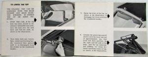 1962 General Motors GM Convertible Top Operation Care Owners Manual