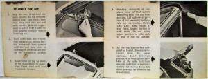 1963 General Motors GM Convertible Top Operation Care Owners Manual