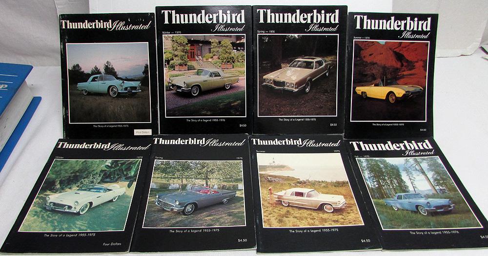 1974-1976 Thunderbird Illustrated Magazine Set of 8 History Information Stories