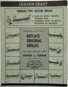 1949-1964 Custom Craft Custom Grilles Sales Folder - Kustom Kraft