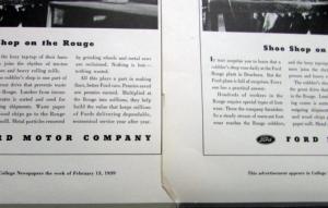 1939 Ford Dependable Footwear Shoe Shop On The Rouge Ad Proof Original