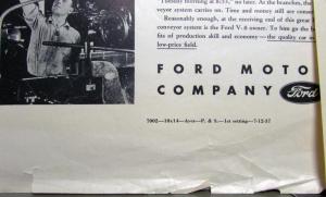 1938 Ford Overhead At The Rouge Ad Proof Original