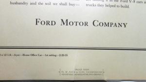1935 Ford We Paint Ford Cars With Soy Beans Ad Proof Original