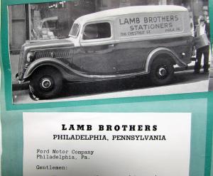 1937 Ford Panel Truck Dealer Sales Brochure Testimonial Sheet Original