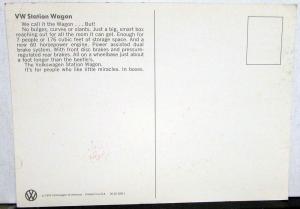 1970 Volkswagen VW Station Wagon Van MicroBus Dealer Sales Postcard Original