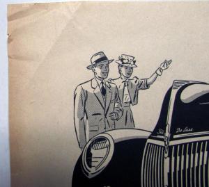 1939 Ford V8 DeLuxe Style Leadership Features Original Ad Proof Spanish Text