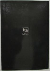 1979 Rolls Royce Prestige Sales Brochure with Spec Sheets
