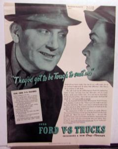 1938 Ford V8 Truck Features They've Got To Be Tough To Suit Me Ad Proof Orig