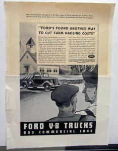 1938 Ford V8 Truck Found Another Way To Cut Farm Hauling Costs Ad Proof Original
