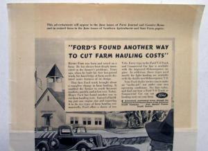 1938 Ford V8 Truck Found Another Way To Cut Farm Hauling Costs Ad Proof Original