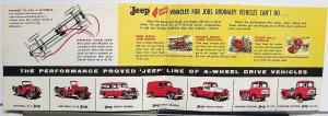 1957 Jeep Dealer Sales Brochure Mailer CJ3B CJ5 CJ6 4 Wheel Drive Models
