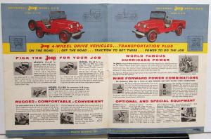 1957 Jeep Dealer Sales Brochure Mailer CJ3B CJ5 CJ6 4 Wheel Drive Models