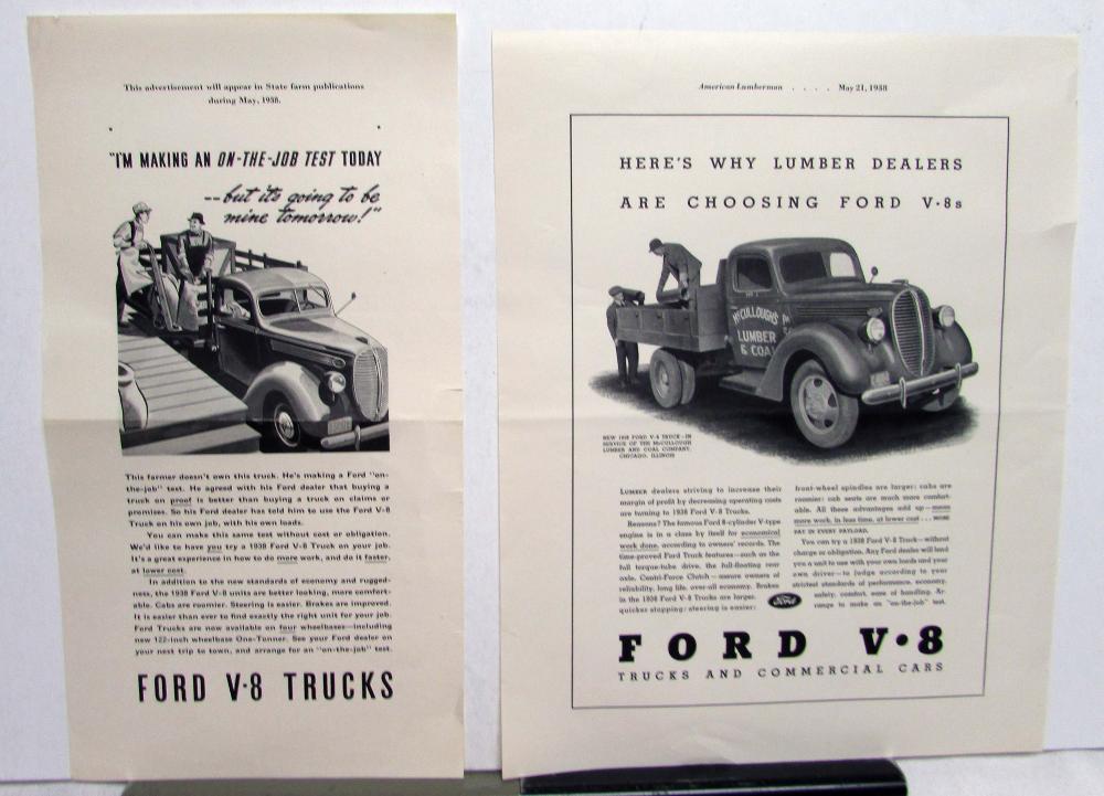 1938 Ford V8 Truck Heres Why Lumber Dealers Are Choosing Ford Ad Proof Orig