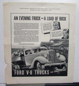 1938 Ford V8 Truck Commercial Cars HD Delivery Features Ad Proof Original