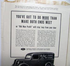 1938 Ford V8 Truck You've Got To Do More Than Make Both Ends Meet Ad Proof Orig