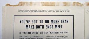 1938 Ford V8 Truck You've Got To Do More Than Make Both Ends Meet Ad Proof Orig