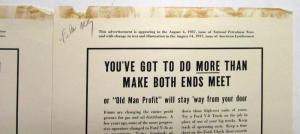 1938 Ford V8 Truck You've Got To Do More Than Make Both Ends Meet Ad Proof Orig
