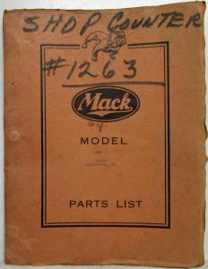 1941 Mack Truck LP Model Parts Book - Number 1263