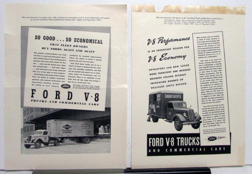 1938 Ford V8 Truck Delivery So Good So Economical Ad Proof Original
