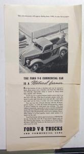 1938 Ford V8 Truck Commercial Car Is A Natural Farmer Ad Proof Original