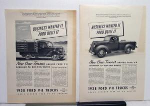 1938 Ford V8 Truck Business Wanted It Ford Built It Ad Proof Orignal