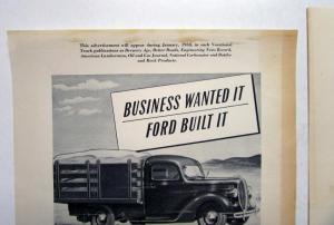 1938 Ford V8 Truck Business Wanted It Ford Built It Ad Proof Orignal