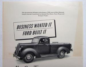 1938 Ford V8 Truck Business Wanted It Ford Built It Ad Proof Orignal