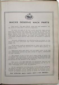 1958 Mack Truck LRVX Model Parts Book - Number 2560