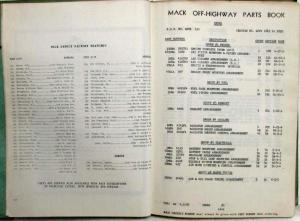 1958 Mack Truck LRVX Model Parts Book - Number 2560