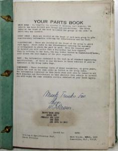 1958 Mack Truck LVX Model Parts Book - Number 2559