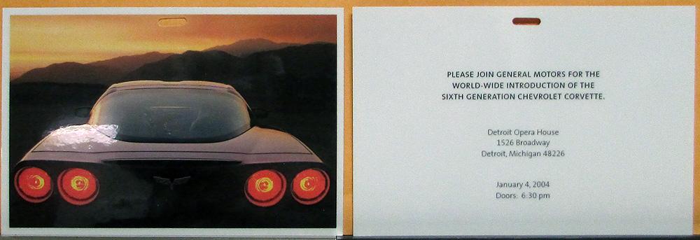 2004 Chev Corvette Intro 6th Generation by GM Invitation Card Original
