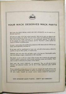 1963 Mack Truck M18X Model Parts Book - Number 3481