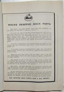 1965 Mack Truck M15X Model Parts Book - Number 4430