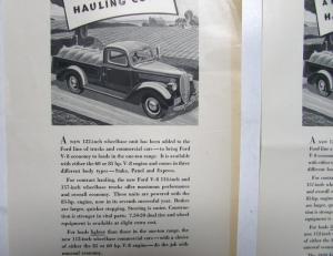 1938 Ford V8 Trucks Built For Hard Farm Service & Lower Costs Ad Proof Original