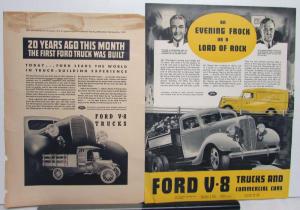 1938 Ford V8 Trucks Leads The World In Truck Building Experience Ad Proof Orig
