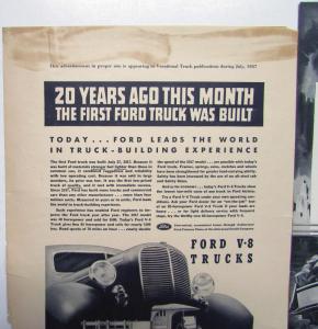 1938 Ford V8 Trucks Leads The World In Truck Building Experience Ad Proof Orig