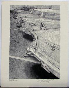 1958 57 56 Buick Sketch Signed Reprint by D McCrary Original