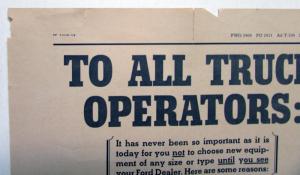 1938 Ford Trucks V8 To All Truck Operators Ad Proof Original