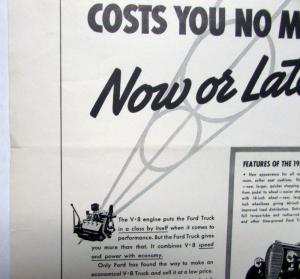 1938 Ford Trucks V8 Flathead One Tonner Features Ad Proof Orignal